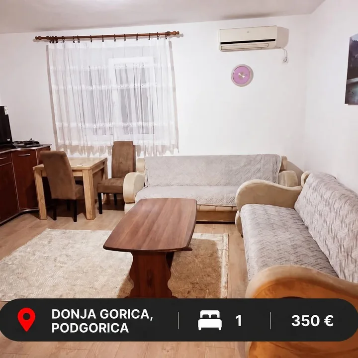 IZDAJE SE JEDNOSOBAN STAN – DONJA GORICA, PODGORICA